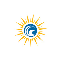 Sun and wave logo design