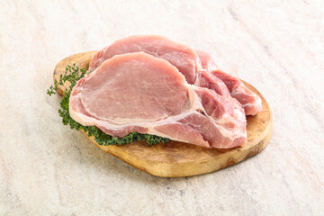 Raw pork loin for coocking