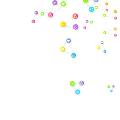 Social media marketing icons internet tags target