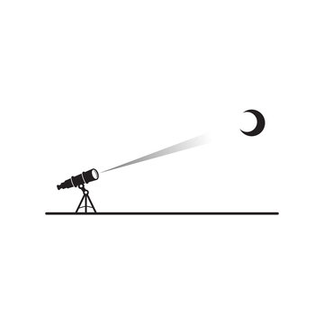 Astronomy dream with  telescope logo design