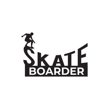 Jumping skate boarder logo design