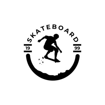 Jumping Skate Boarder Logo Design