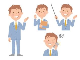 色々な表情のビジネスマン4　セット