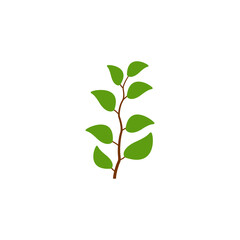 leaf branch logo icon design template vector