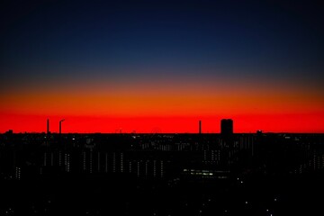 朝焼けの東京下町