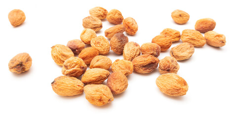 Dried apricot on a white background.