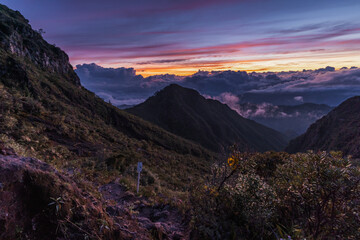 sunset in the mountains