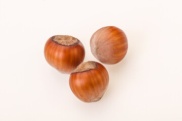 Hazelnut heap isolated over background