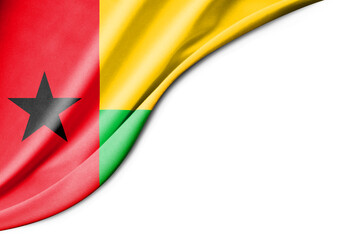 Guinea Bissau flag. 3d illustration. with white background space for text.