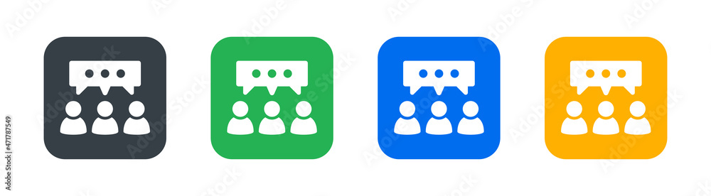 Poster group consulting icon. communication icon concept