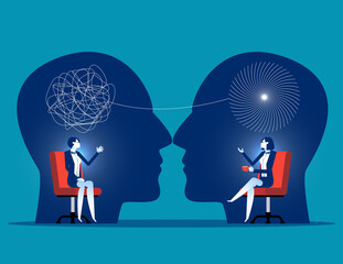 Emotions and talking about frustration. Stress and depression help concept