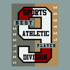 athletic sports writing vector design illustration for labels, t-shirts and others