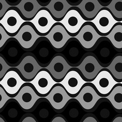 Stylized waves and circles between them. Wallpapers, textiles, packaging, background for websites or mobile applications