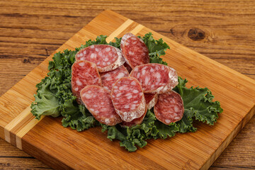 Iberian pork Fuet sausage slices