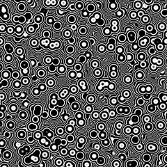 Abstract Circle Shape Pattern In Black And White Color