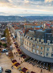 Panorama of french city Valence on north country outdoors.