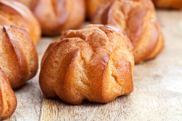 small golden colored custard cookies
