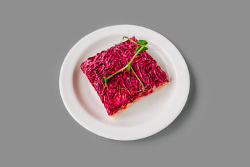 Russian herring salad under a fur coat.