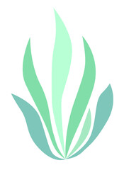 Isolated blue seaweed icon for marine design, icon and logo