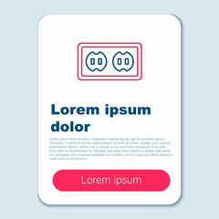 Line Electrical outlet icon isolated on grey background. Power socket. Rosette symbol. Colorful outline concept. Vector