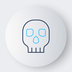 Line Skull icon isolated on white background. Happy Halloween party. Colorful outline concept. Vector