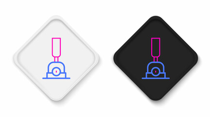 Line Arrow for switching the railway icon isolated on white background. Old railway tracks. Colorful outline concept. Vector