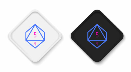 Line Game dice icon isolated on white background. Casino gambling. Colorful outline concept. Vector