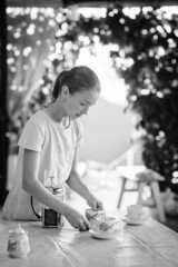 Black and white photos of a home family tea party 3465.
