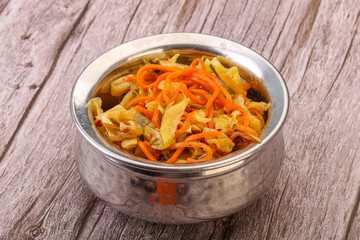 Spicy pickled cabbage with carrot