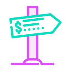 choice of direction for earning money color icon vector. choice of direction for earning money sign. isolated symbol illustration