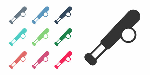 Black Baseball bat with ball icon isolated on white background. Set icons colorful. Vector