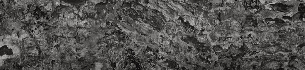 vintage dark gray rough cement plaster as background. Panorama