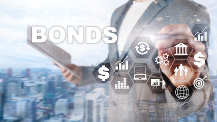 Fototapeta na wymiar Bond Finance Banking Technology Business concept. Electronic Online Trade Market Network