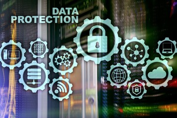 Server data protection concept. Safety of information from virus cyber digital internet technology