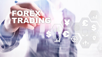 Forex Trading. Graphic concept suitable for financial investment or Economic trends. Business background