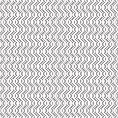 Vertical wavy lines in black. White background and seamless pattern of curved waves, striped canvas.
