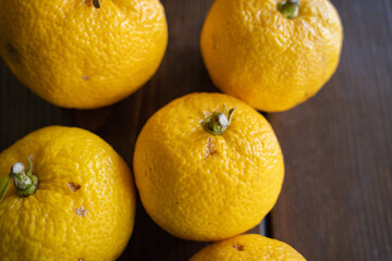 熟した柚子の果実