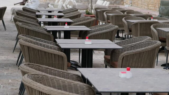 empty desk chair, an empty cafe