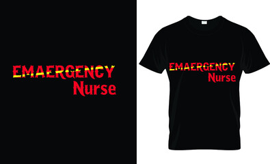 Emergency Nurse text t-shirt design and color