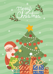 Obraz na płótnie Canvas christmas santa card