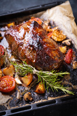 Roasted pork neck or shoulder