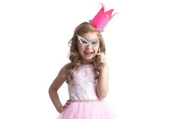 Party princess girl in pink dress © yellowj