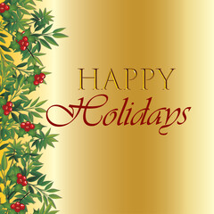 Happy holidays, New Year and Christmas vector illustration 