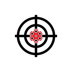 Sight Scope with revolver magazine logo design vector