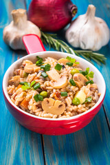 Risotto with mushrooms ande vegetables