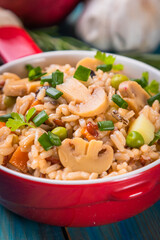Risotto with mushrooms ande vegetables