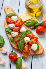 Italian caprese salad with mozzarella cheese