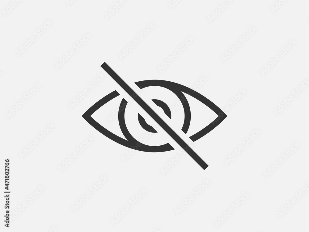 Poster show password icon, eye symbol. vector vision hide from watch icon. secret view web design element.