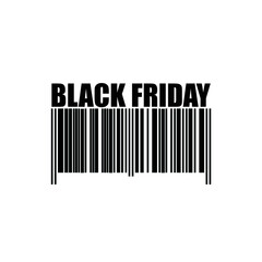 Black Friday. Concept with barcode isolated on white background. Sales. Business.