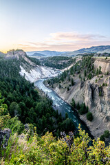 View from Calcite Springs Overlook of the Yellowstone River.